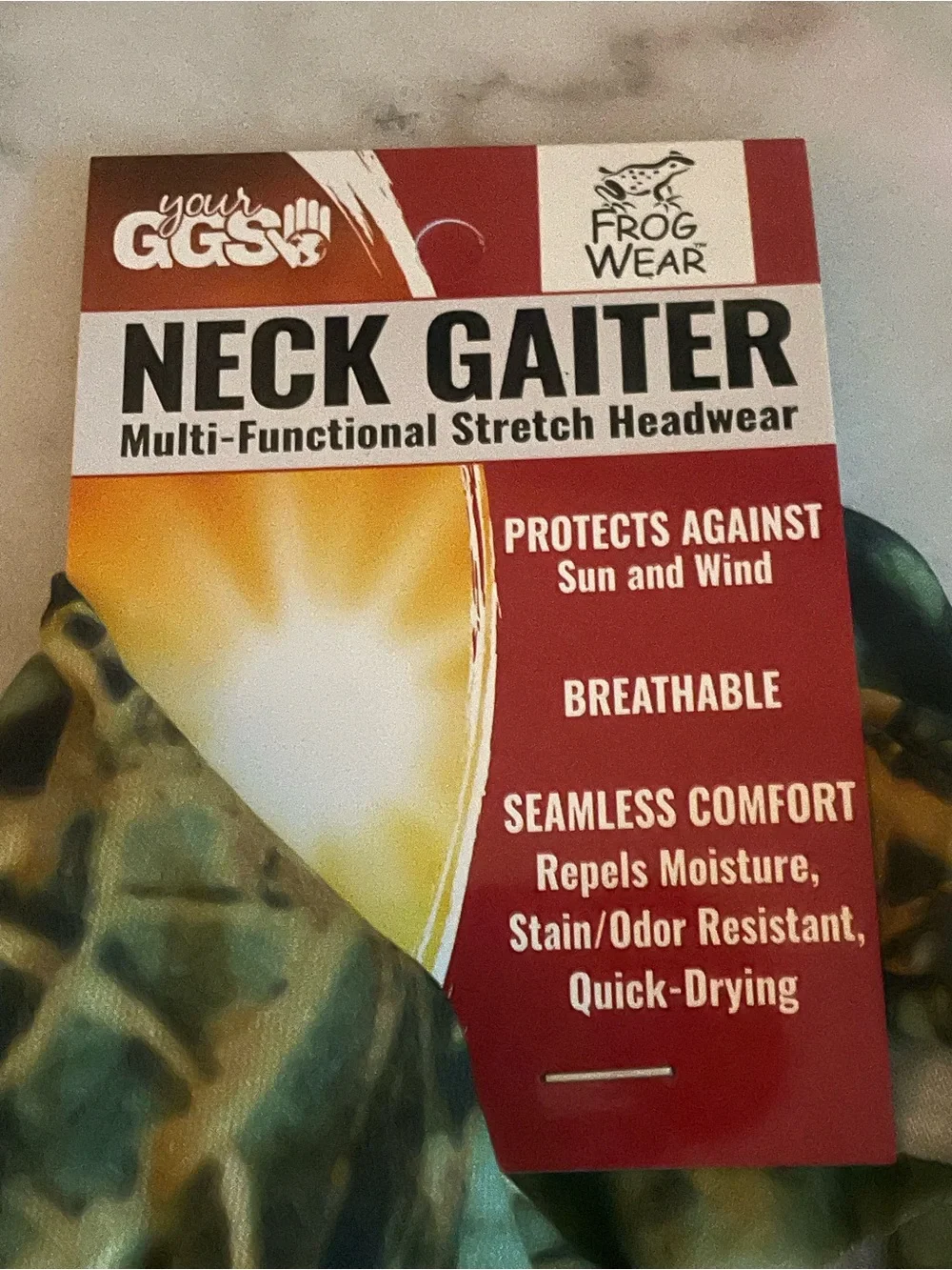 Camo Green Neck Gaiter Functional Stretch Headwear frog wear new